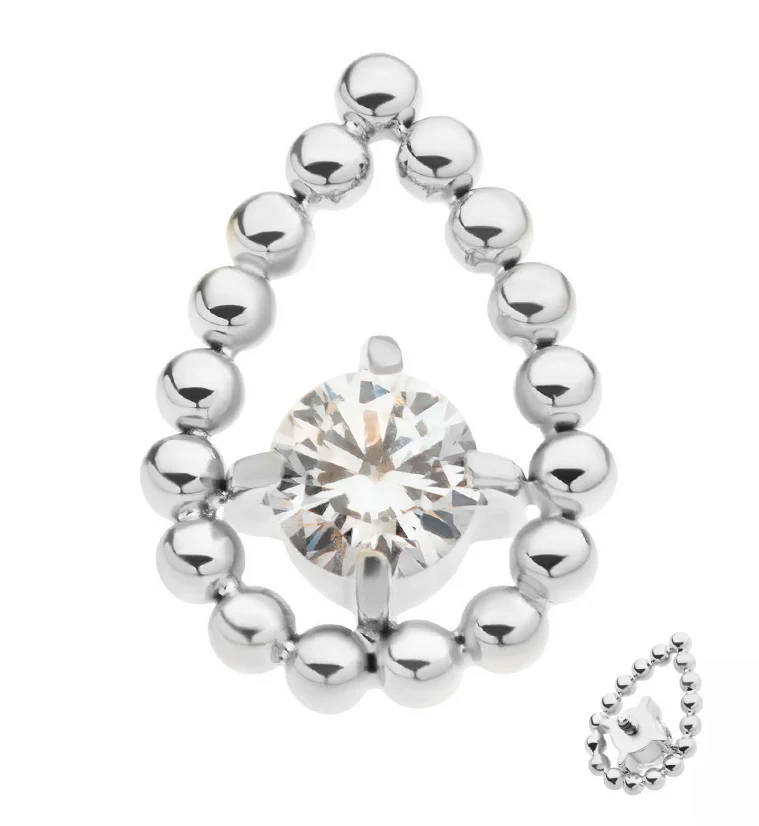 Droplet CZ Internally Threaded Titanium Top - Mrs Treak