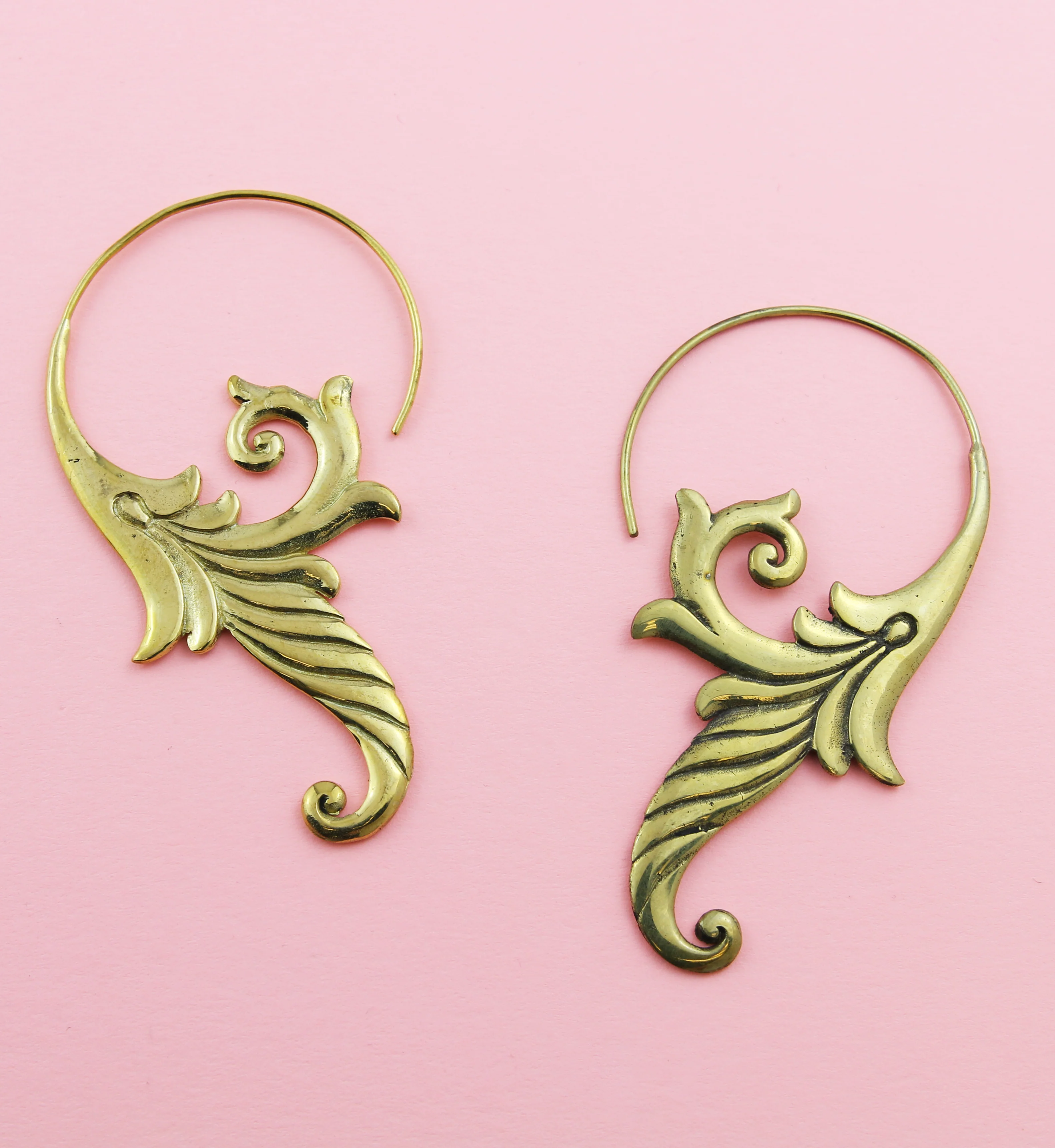 Penna Brass Hoop Earrings/Hangers - Mrs Treak