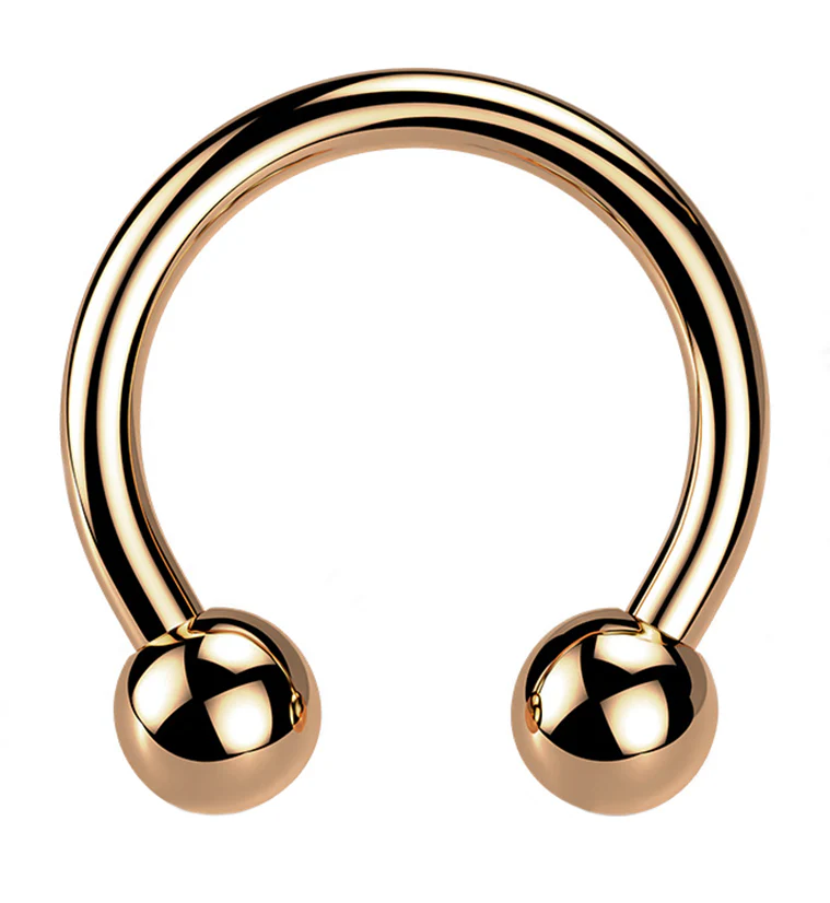 Rose Gold PVD Basic Titanium Circular Barbell - Mrs Treak