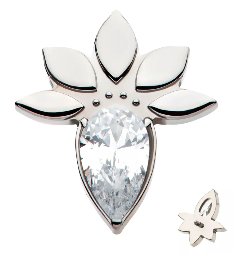 Sprout Clear CZ Internally Threaded Titanium Top - Mrs Treak