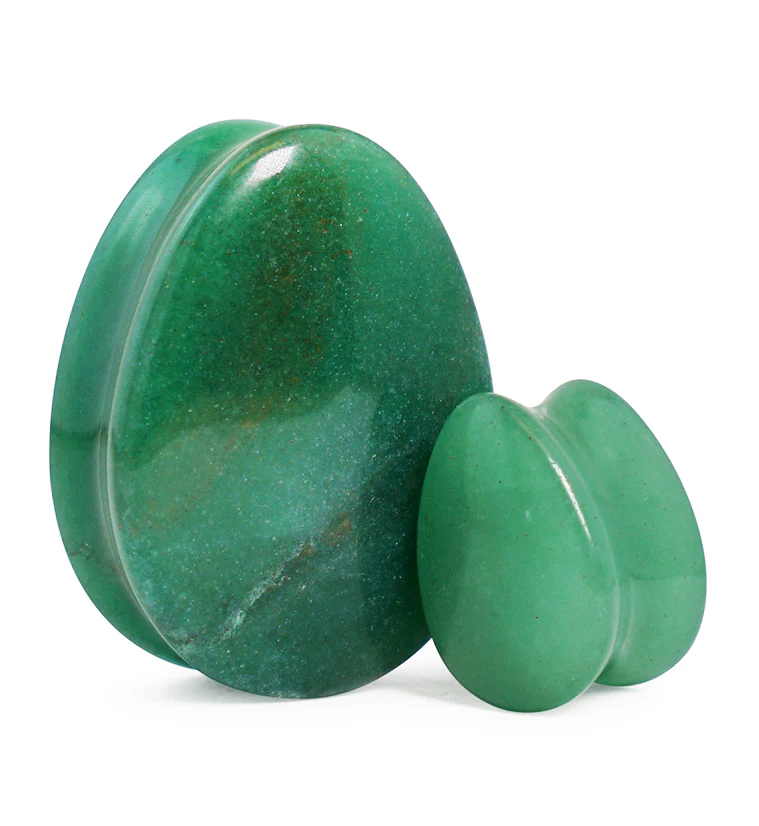 Aventurine Stone Teardrop Plugs - Mrs Treak