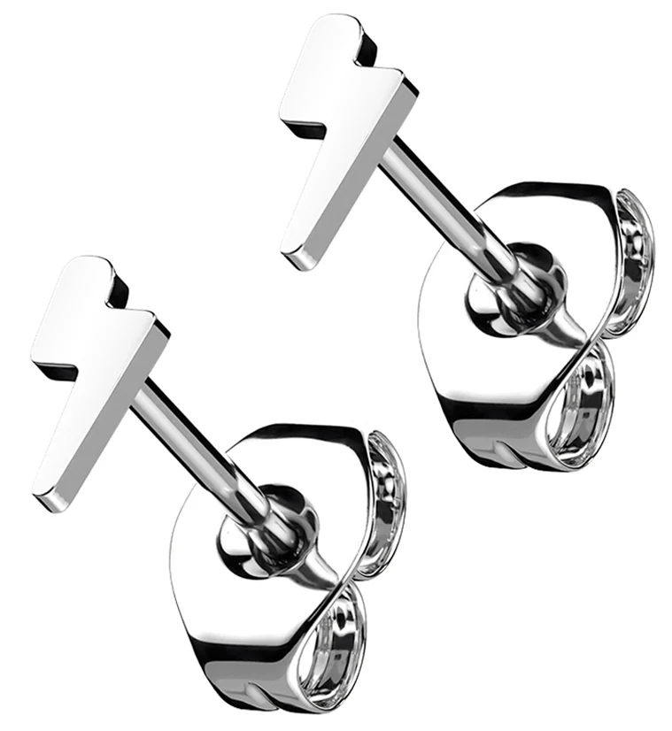 Bolt Titanium Threadless Earrings - Mrs Treak