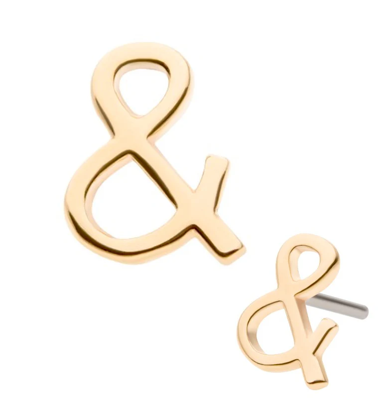 14kt Gold Ampersand Threadless Top - Mrs Treak