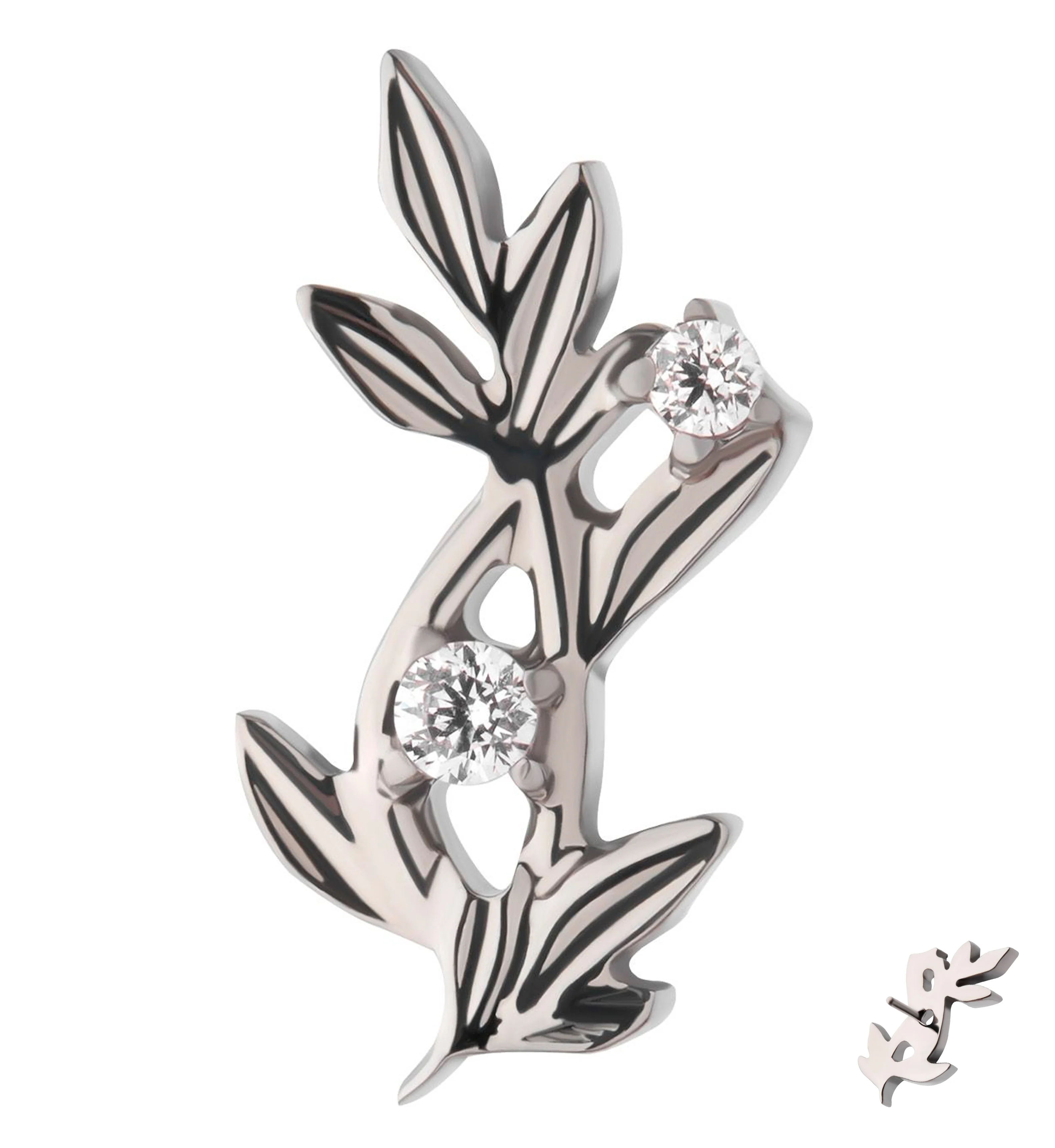 Climbing Vine Clear CZ Titanium Threadless Top - Mrs Treak