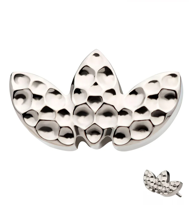 Hammered Triple Empress Threadless Titanium Top - Mrs Treak