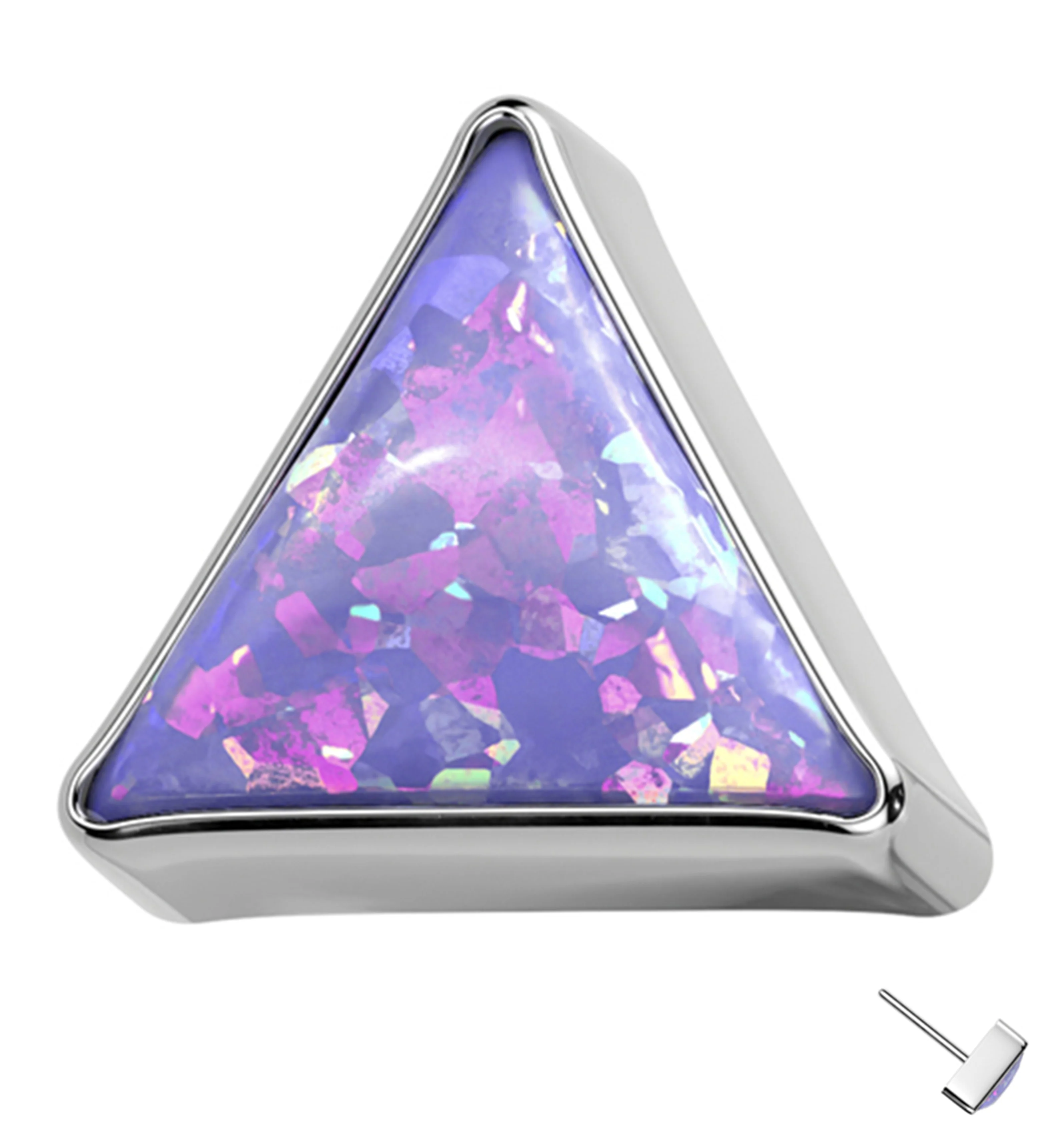 Triangle Purple Opalite Titanium Threadless Top - Mrs Treak