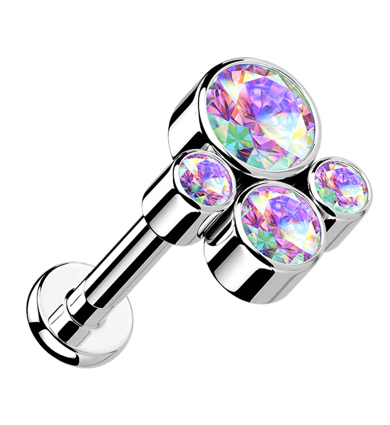 Tetrad Aurora CZ Titanium Labret - Mrs Treak