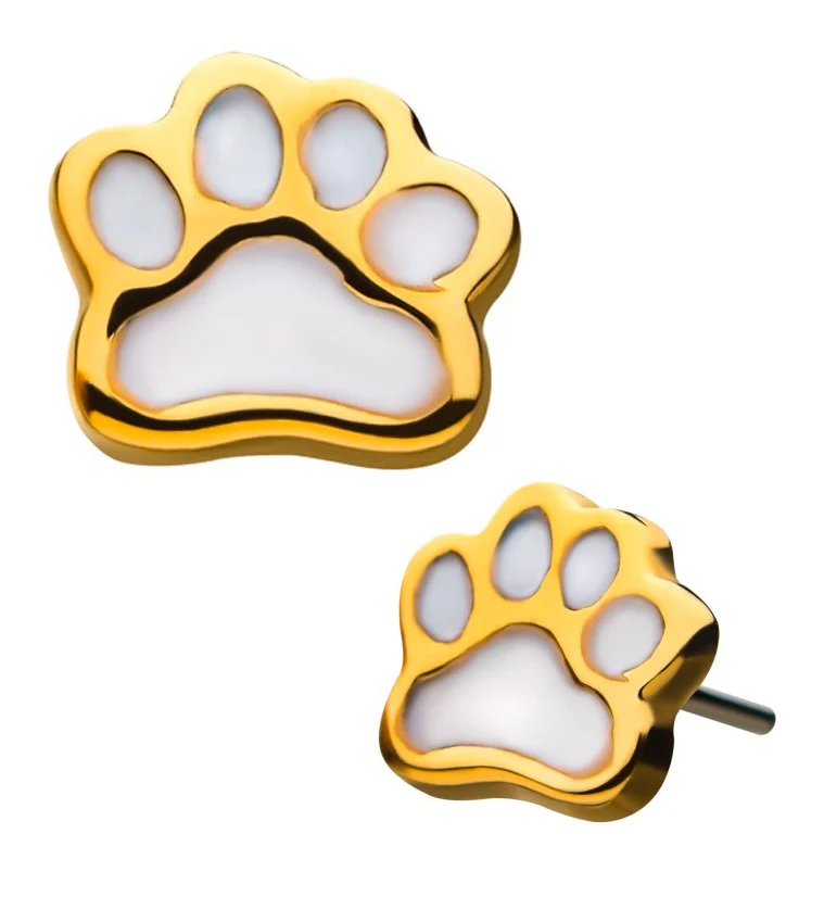 14kt Gold Paw Print Threadless Top - Mrs Treak