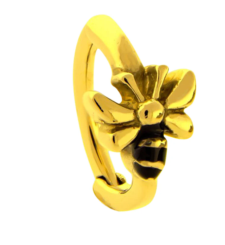 16G Gold PVD Bumblebee Rook Clicker - Mrs Treak