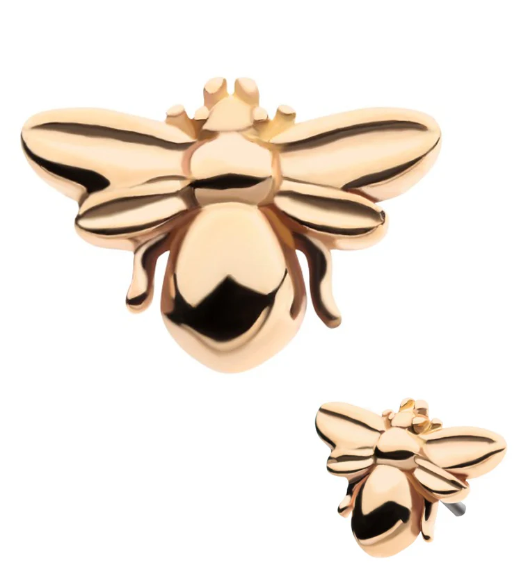 14kt Gold Bee Threadless Top - Mrs Treak