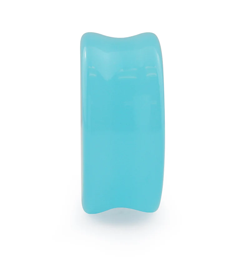 Sky Blue Glass Double Flare Plugs - Mrs Treak