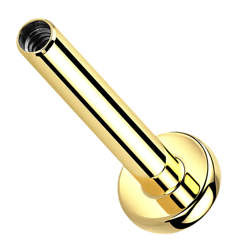 Gold PVD Titanium Internally Threaded Flat Back Labret (Back Only) - Mrs Treak