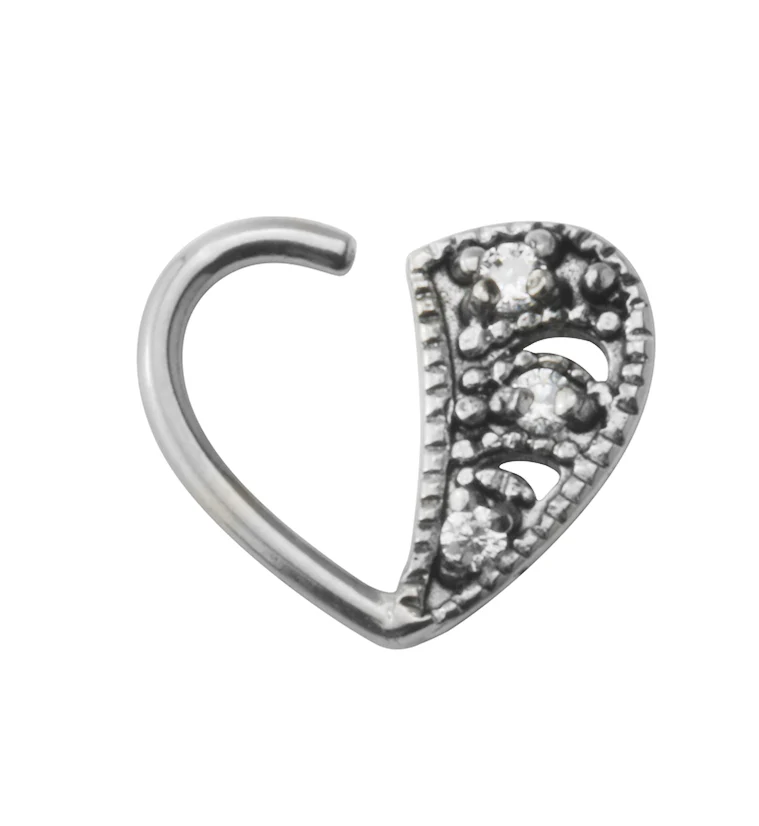 Rank Heart Hoop Daith Ring - Mrs Treak
