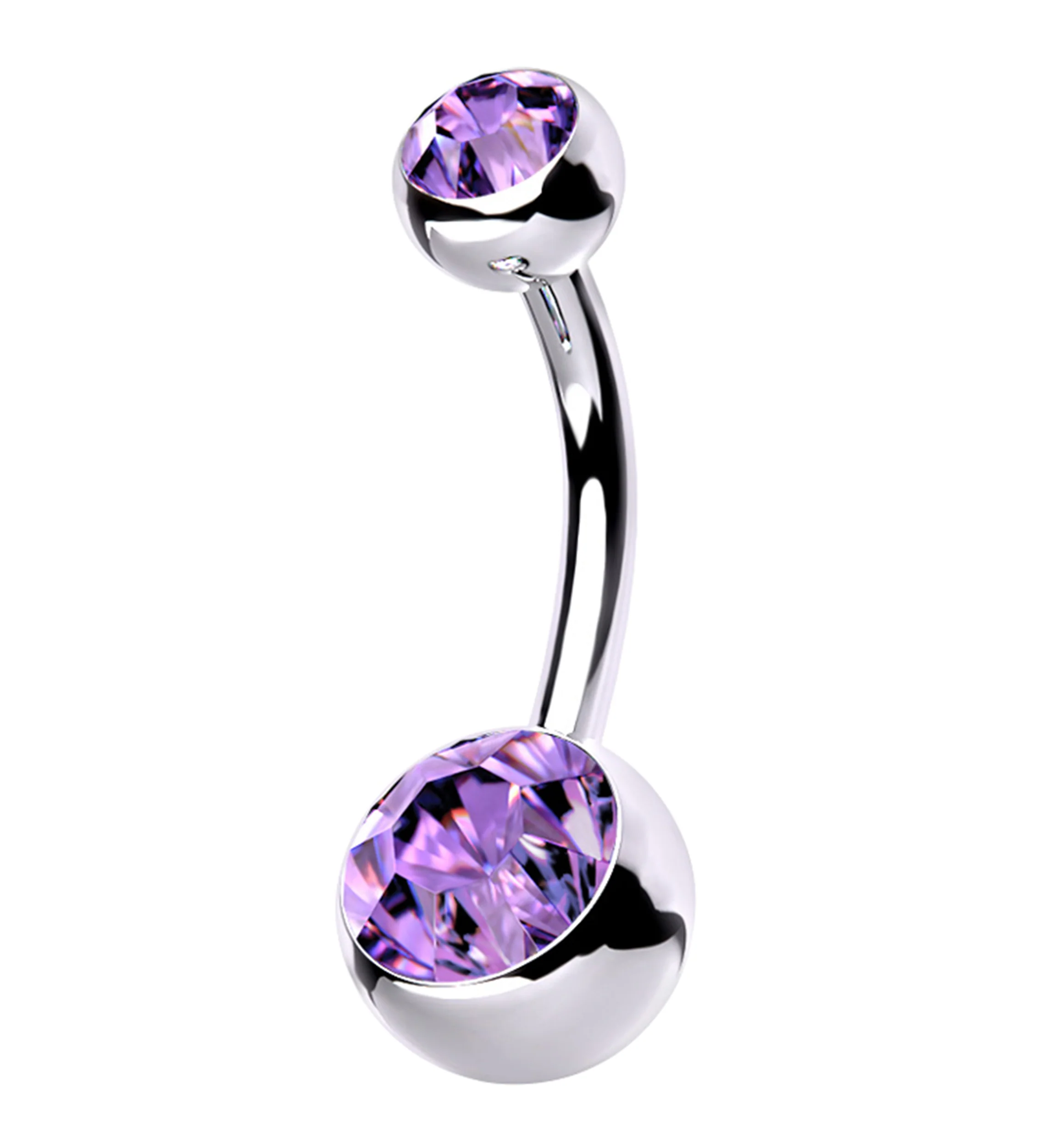 Tanzanite CZ Internally Threaded Titanium Belly Button Ring - Mrs Treak