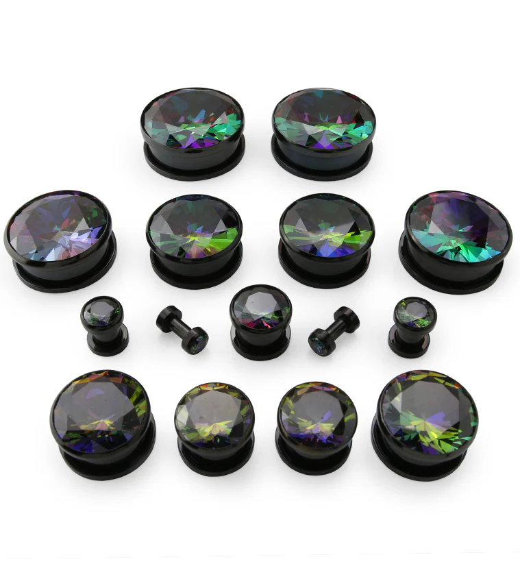 Black PVD Black Aurora Stainless Steel Plugs - Mrs Treak