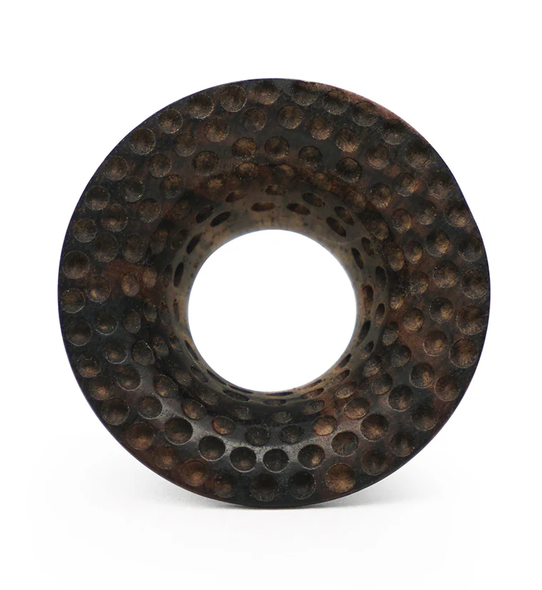 Hammered Areng Wood Mayan Flare Tunnel Plugs - Mrs Treak