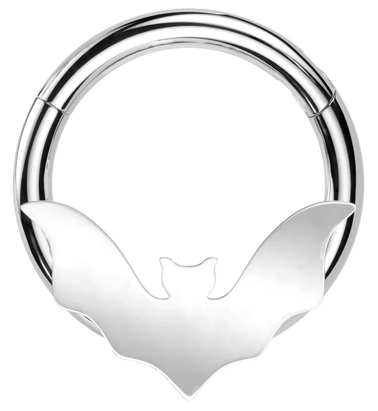 Flying Bat Stainless Steel Hinged Segment Ring - Mrs Treak