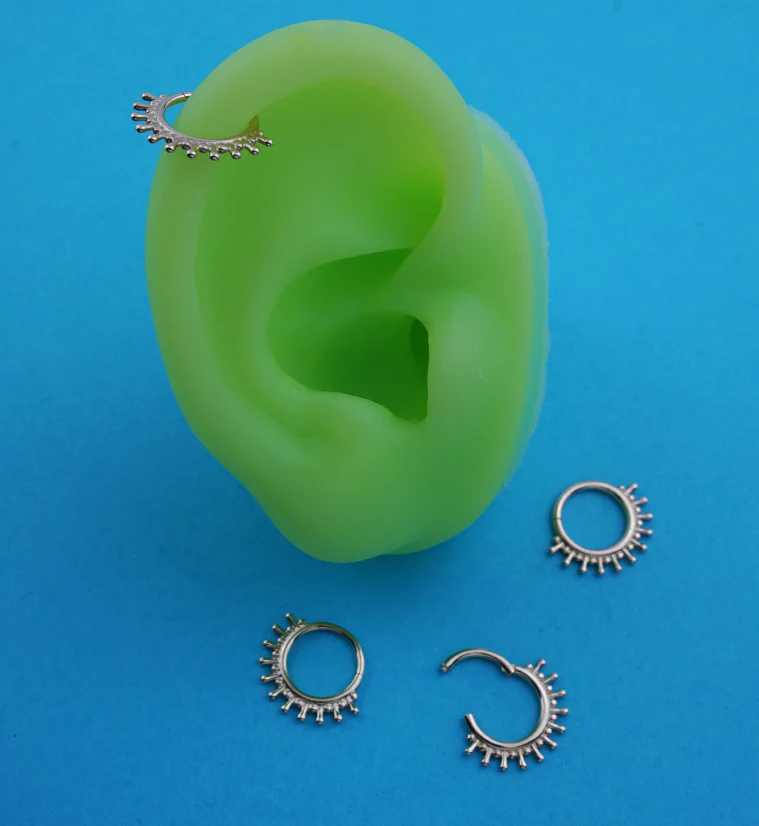 14kt Gold Flare Hinged Segment Ring - Mrs Treak