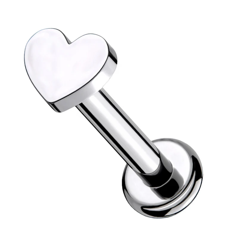 16G Heart Titanium Labret - Mrs Treak