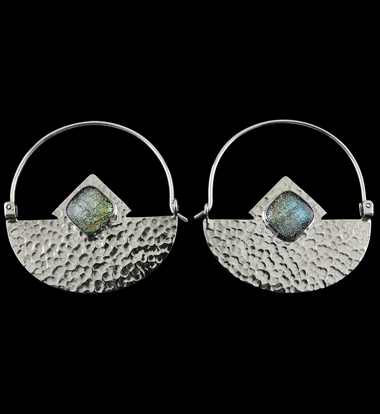 14G Accord Blended Dichroic Glass White Brass Hangers - Mrs Treak