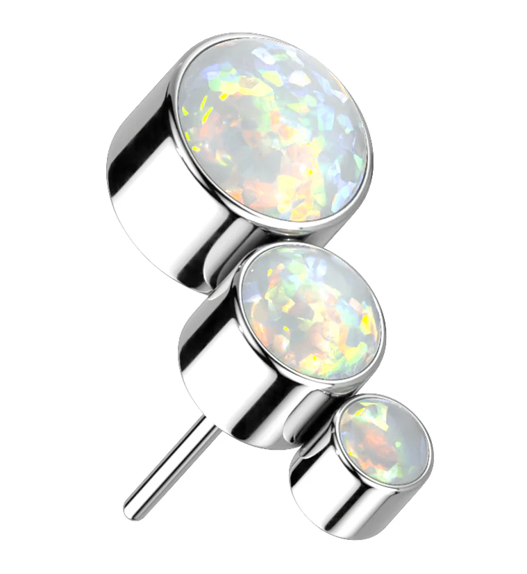 Descend White Opalite Threadless Titanium Top - Mrs Treak