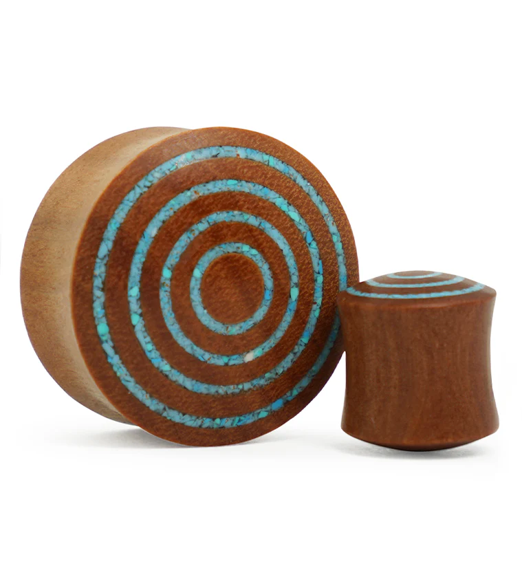 Target Turquoise Howlite Stone Inlay Saba Wooden Plugs - Mrs Treak