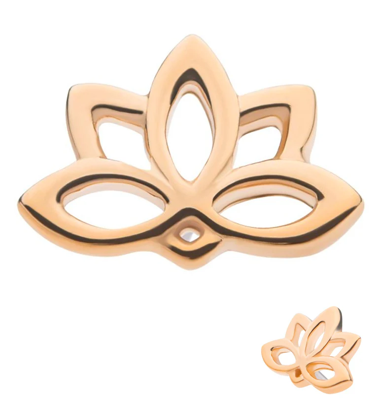 14kt Gold Lotus Threadless Top - Mrs Treak