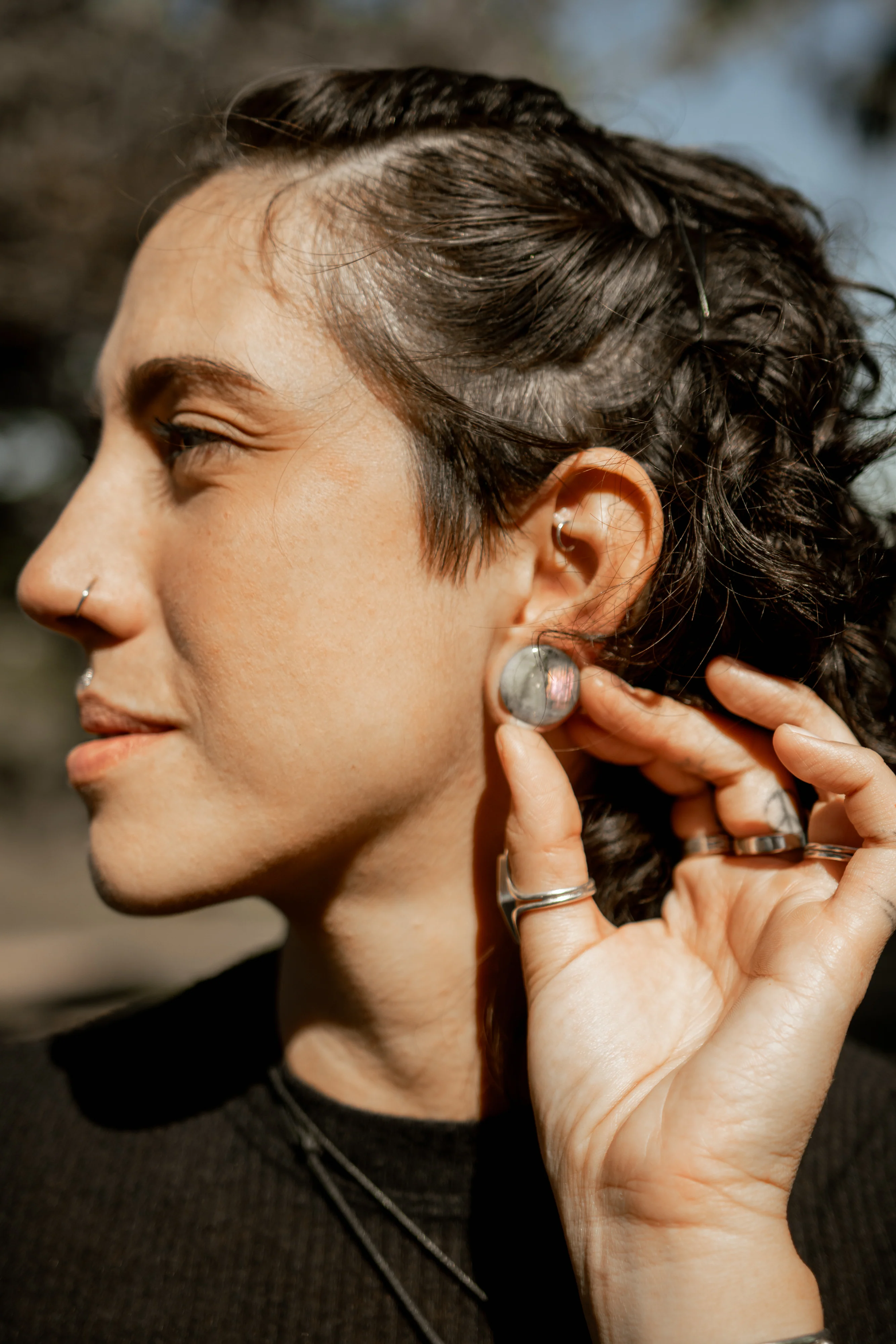 Grey Labradorite Stone Plugs - Mrs Treak