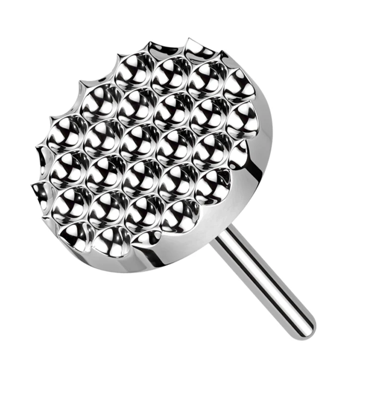 Beaded Disk Titanium Threadless Top - Mrs Treak