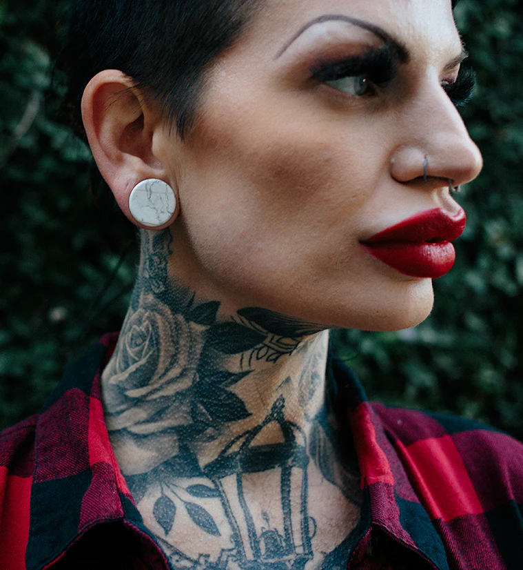 White Howlite Stone Plugs - Mrs Treak