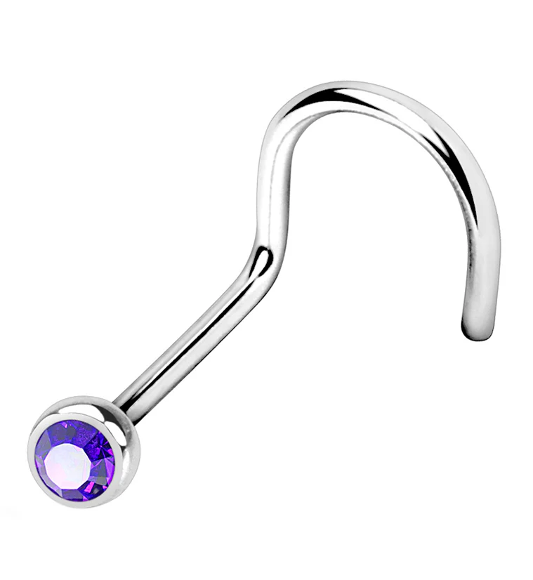 Tanzanite Gem Nose Screw Ring - Mrs Treak