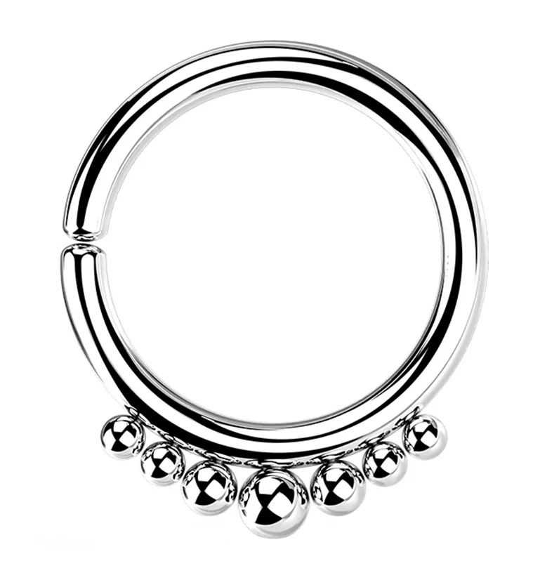 Beaded Annealed Seamless Hoop Ring - Mrs Treak