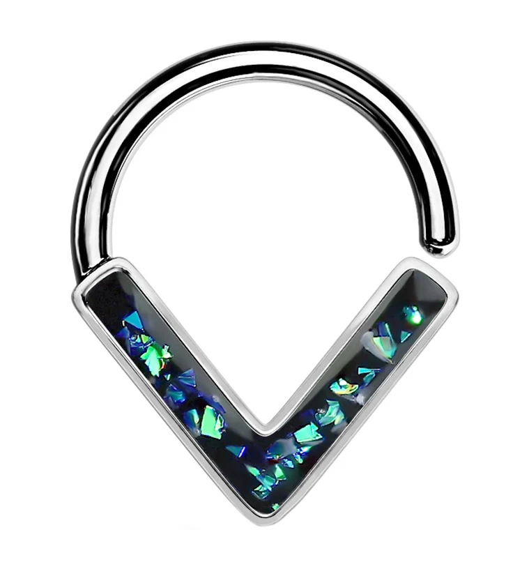 Black & Green Glitz Mote Seamless Ring - Mrs Treak