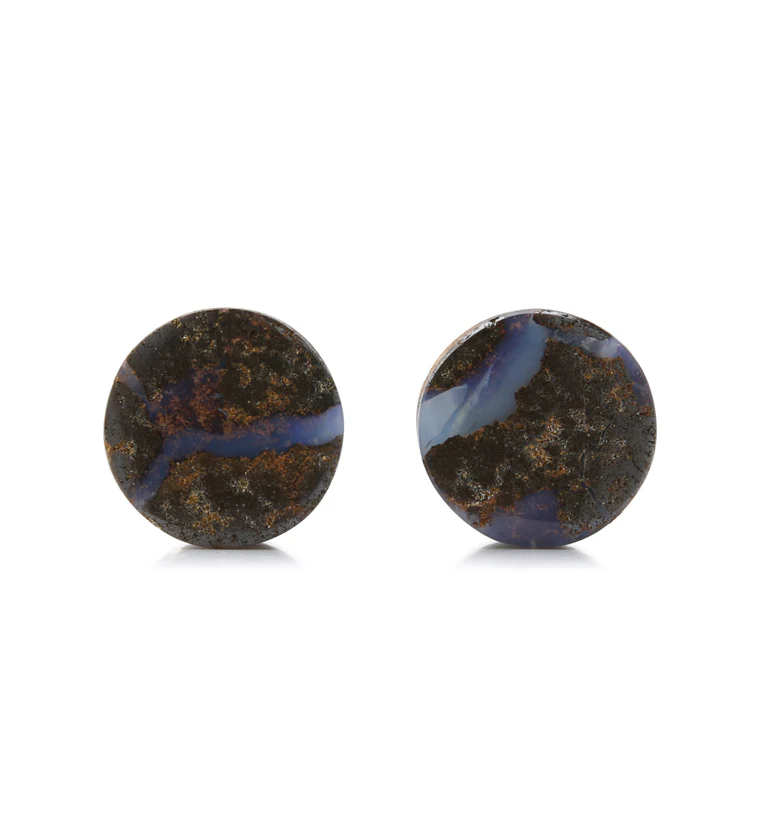Boulder Opal Stone Plugs 9/16