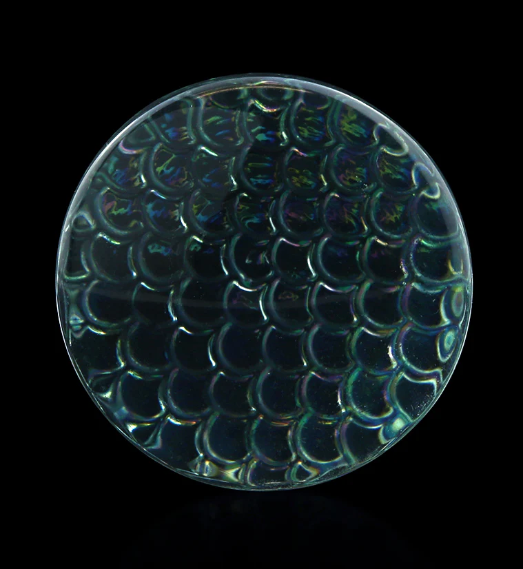 Iridescent Mermaid Glass Double Flare Plugs - Mrs Treak