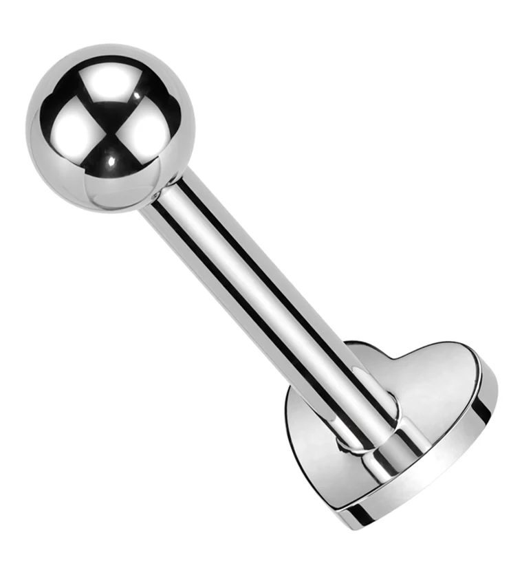 Ball Heart End Internally Threaded Titanium Labret - Mrs Treak