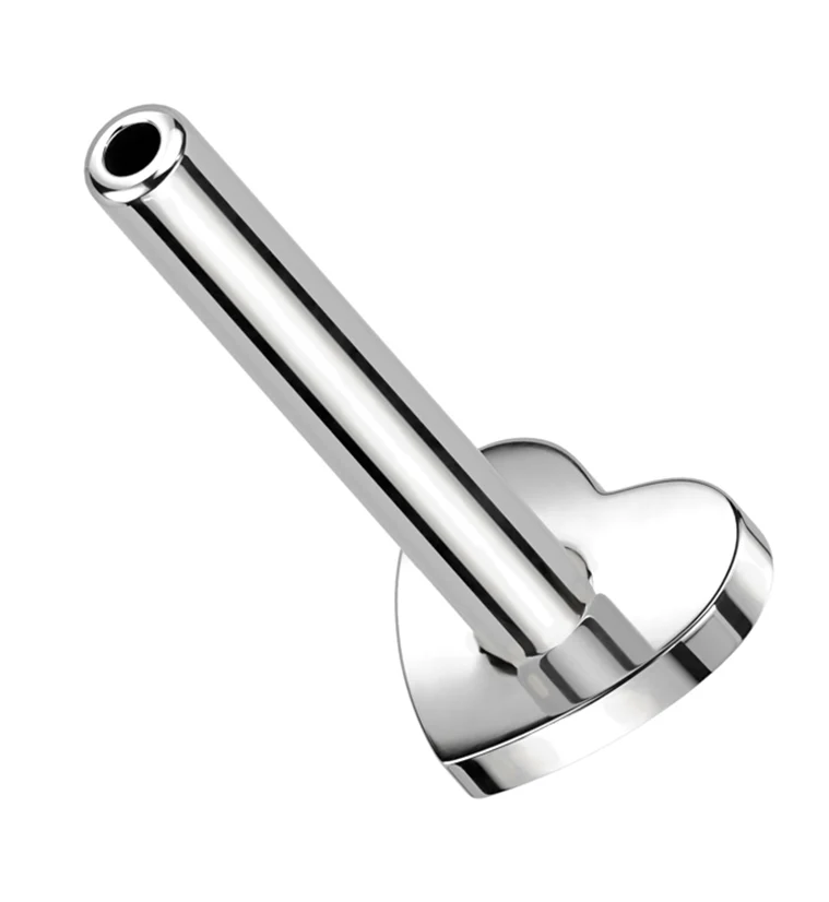 Heart Internally Threaded Titanium Flat Back Labret (Post Only) - Mrs Treak