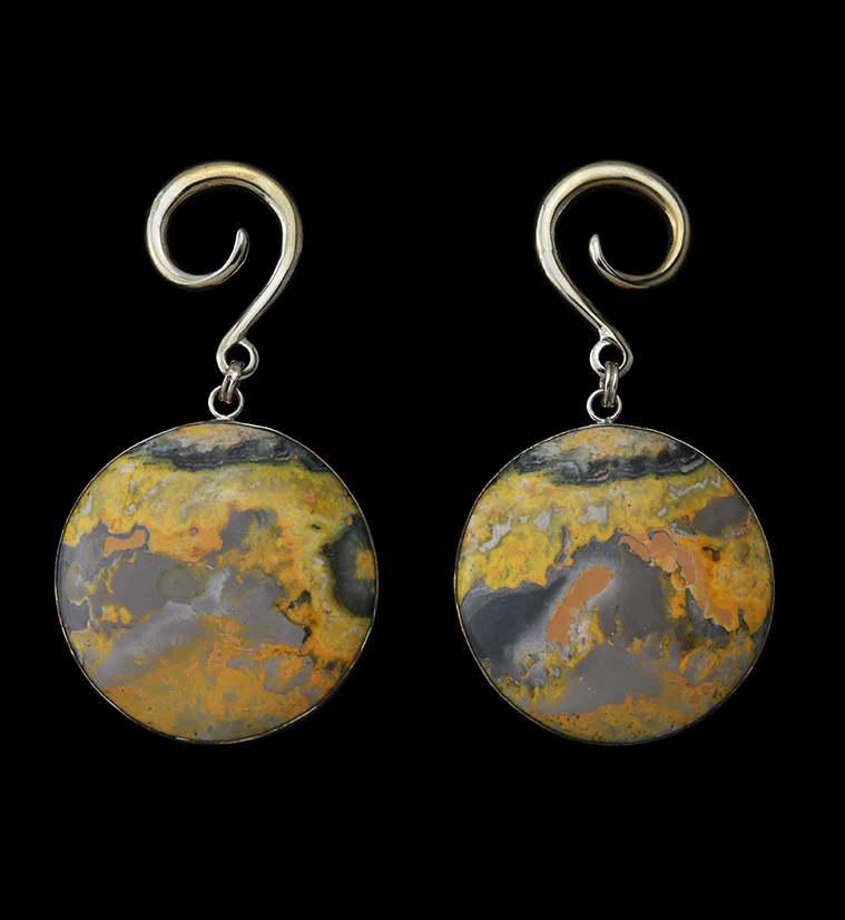 Grand Bumblebee Jasper Stone Ear Weights - Mrs Treak