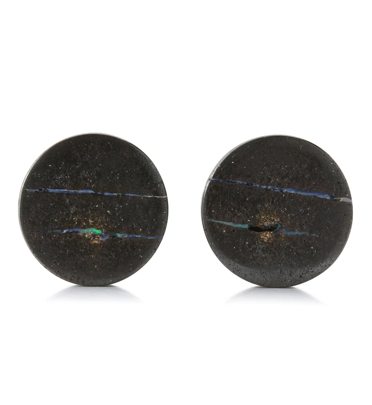 Boulder Opal Stone Plugs 7/8