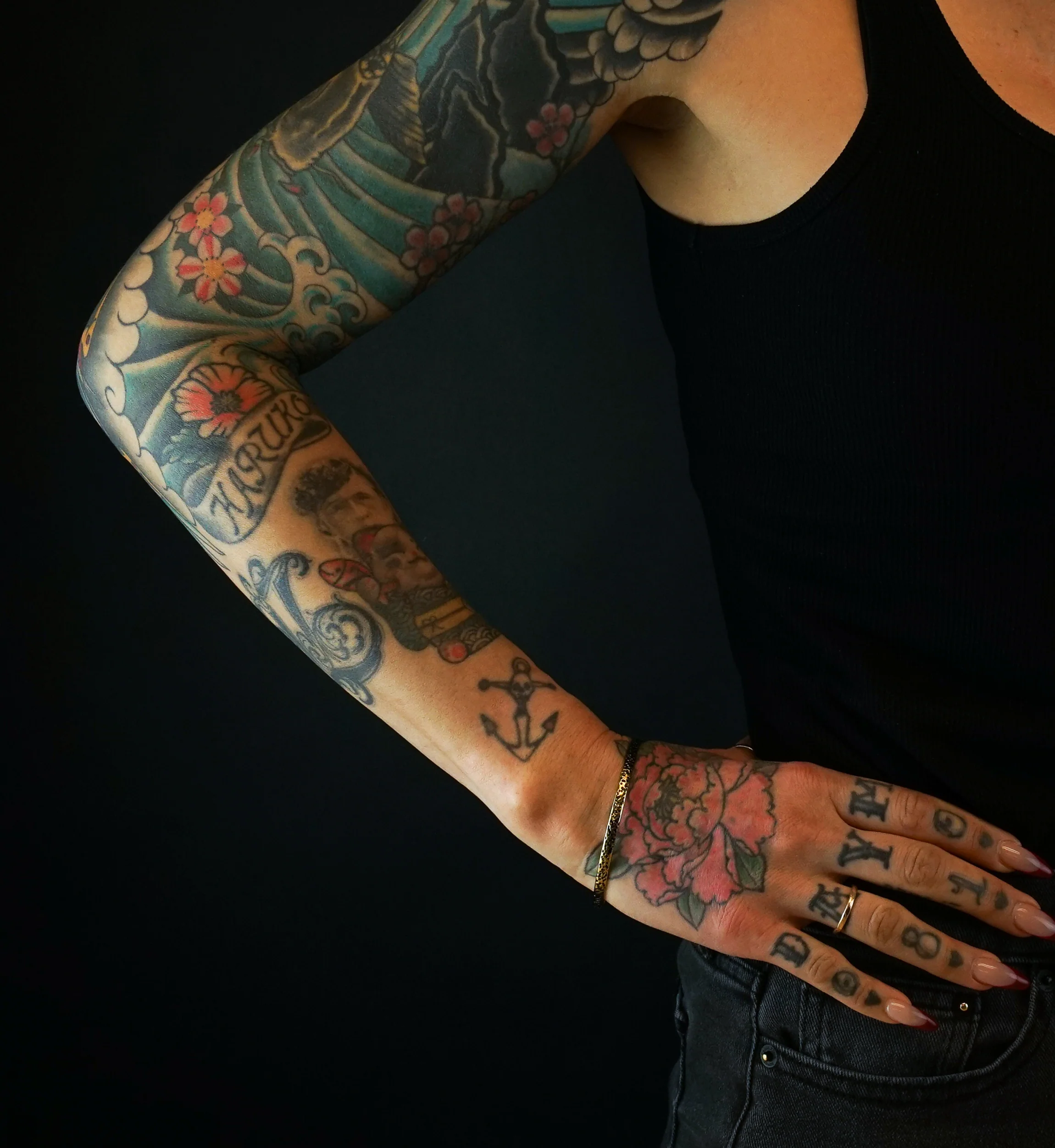 Hammered Narrow Brass Bangle - Mrs Treak