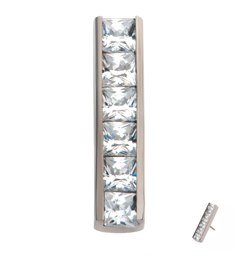 Tall Rack CZ Threadless Titanium Top - Mrs Treak