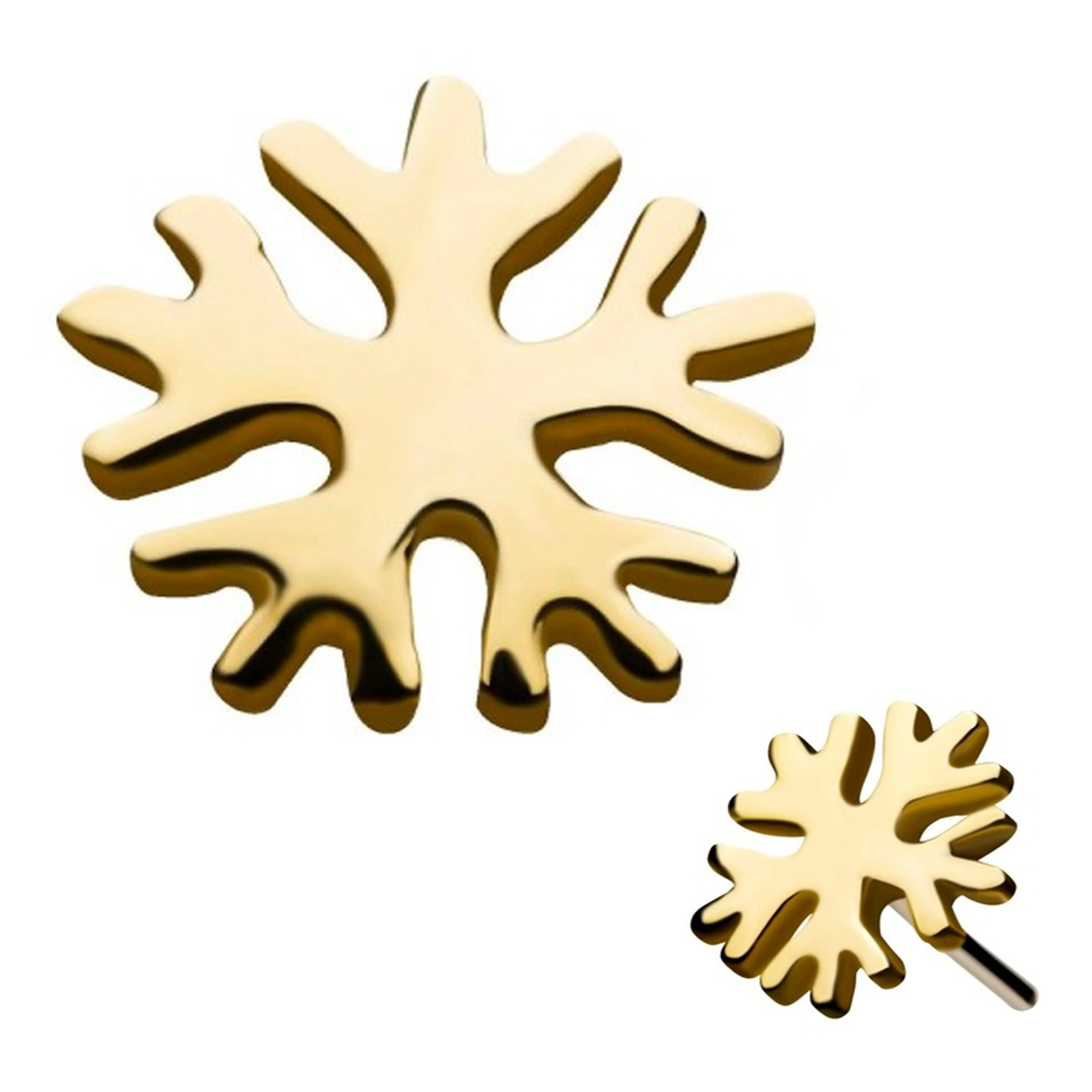 14kt Gold Snowflake Threadless Top - Mrs Treak