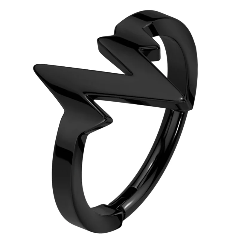 Black PVD Pulse Stainless Steel Hinged Segment Ring - Mrs Treak