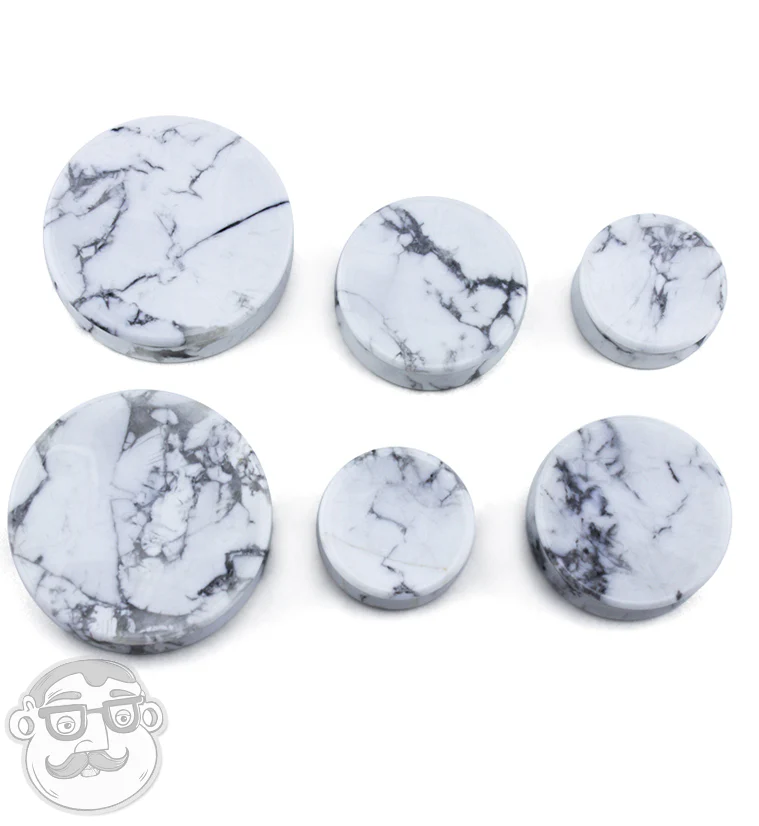 White Howlite Stone Plugs - Mrs Treak