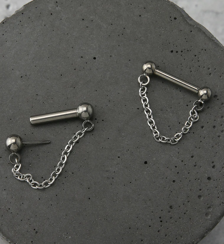 Dangle Chain Threadless Septum Bar - Mrs Treak