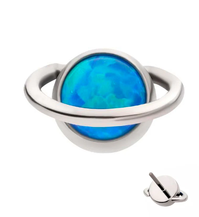 Orbit Blue Opalite Titanium Threadless Top - Mrs Treak