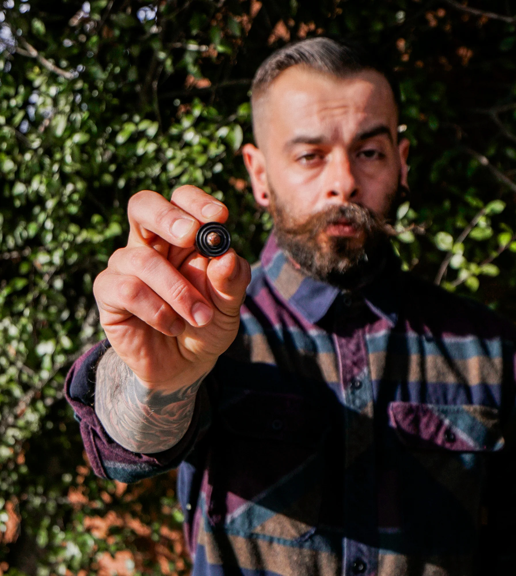 Ecliptic Areng Wood Plugs With Leopard Jasper Stone Inlay - Mrs Treak