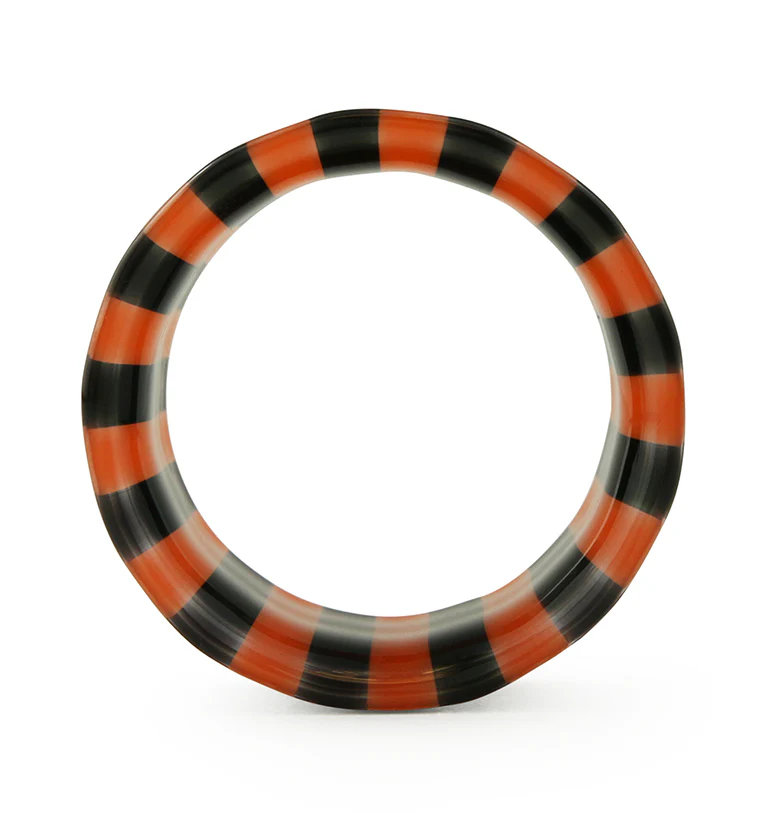 Tiger Stripe Glass Tunnel Plugs - Single Flare - Mrs Treak