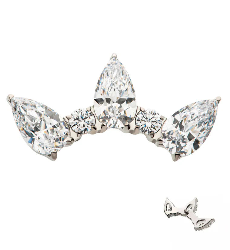 Diadem CZ Internally Threaded Titanium Top - Mrs Treak