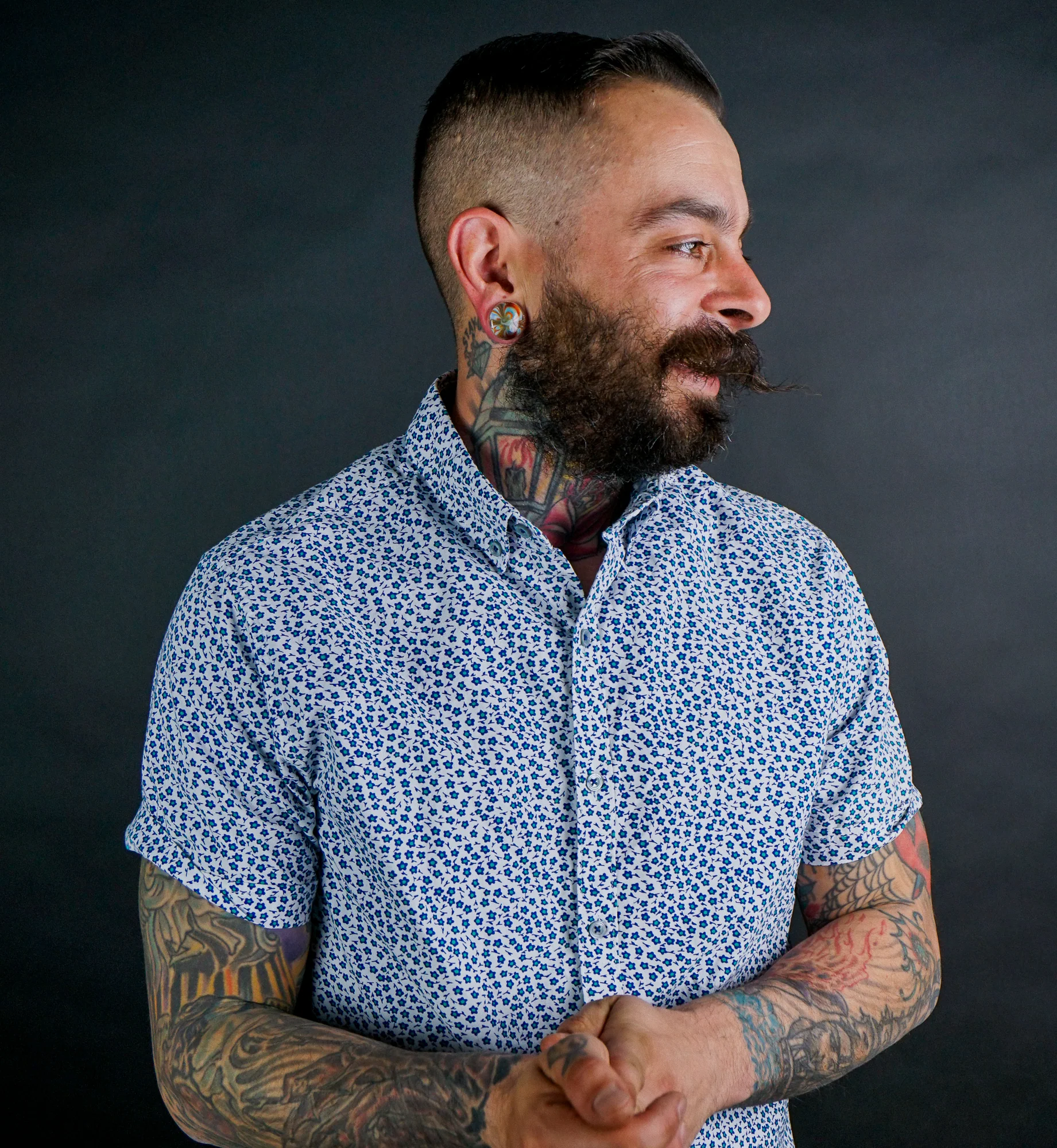 Multi Chroma Swirl Glass Double Flare Plugs - Mrs Treak